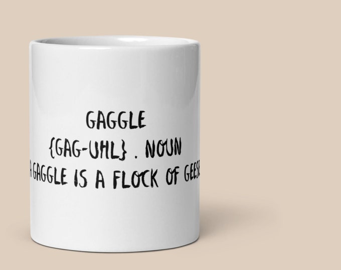 GAGGLE Difficult Word Coffee Cup Fun Mug Novelty Gift