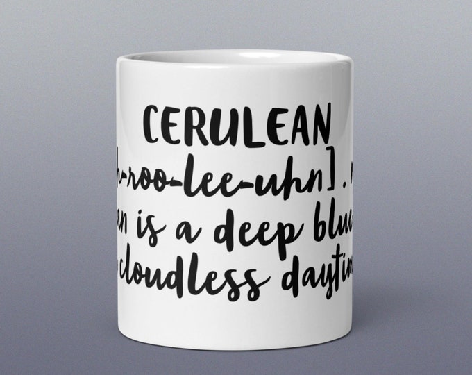 CERULEAN Difficult Word Coffee Cup Fun Mug Novelty Gift