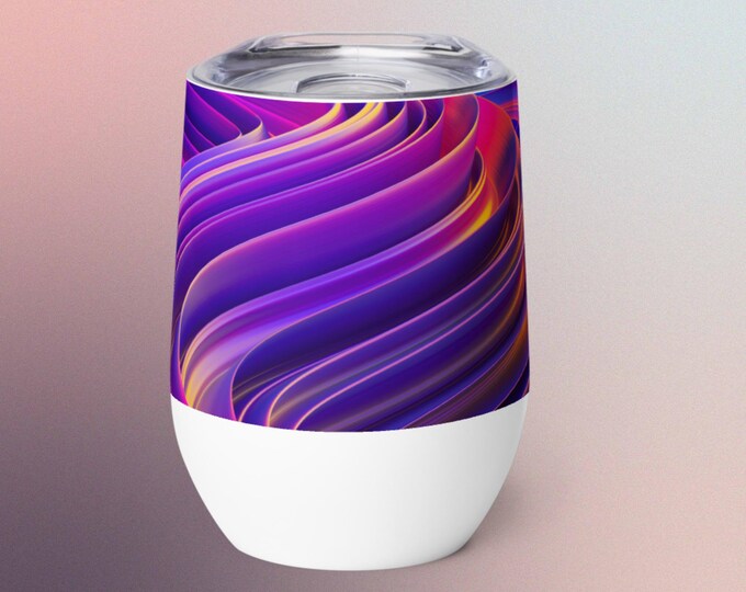 Abstract Swirl Design Novelty Wine Tumbler Home Office Gift Item