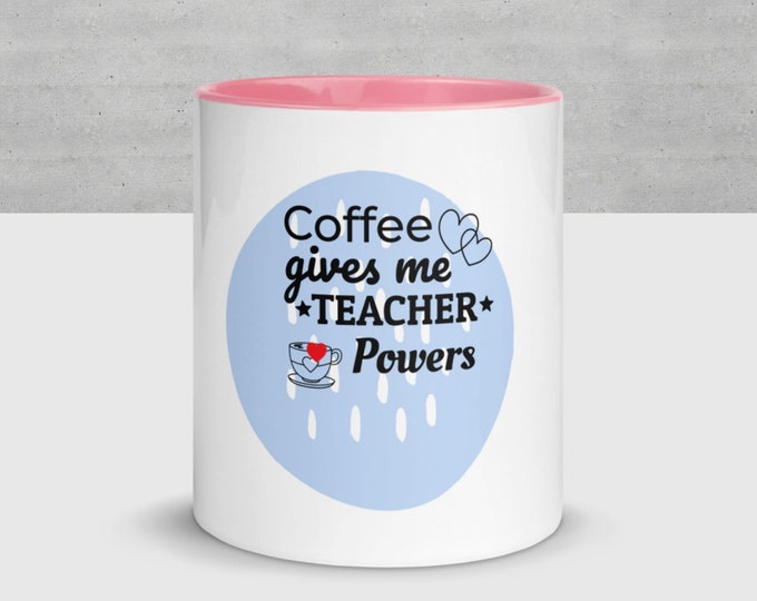 Coffee Gives Me Teacher Powers Coffee Cup Novelty Mug Gift For Educators