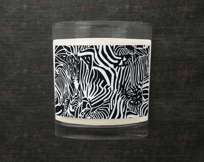 Zebra Print Design Unscented Soy Wax Candle Novelty Gift For Home Decor Living Room Office