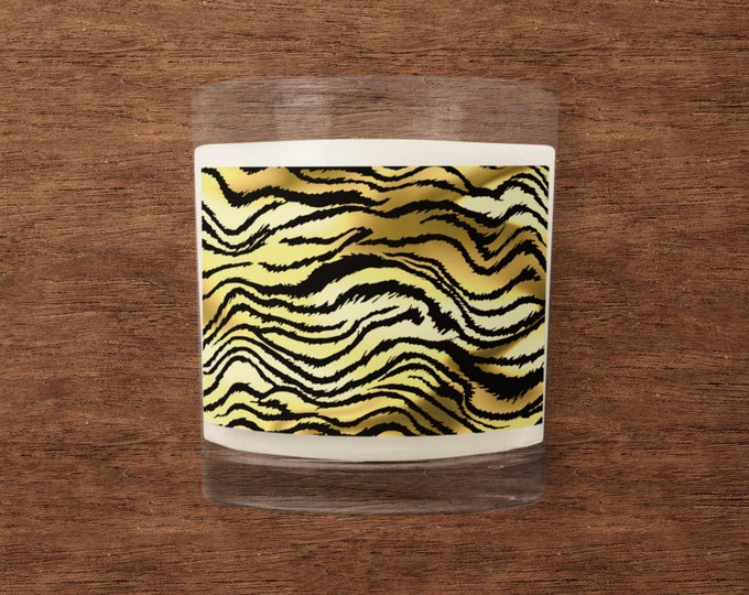 Zebra Print Unscented Soy Wax Candle Novelty Gift For Home Office