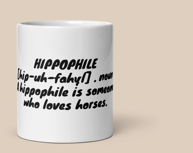 HIPPOPHILE Difficult Word Coffee Cup Novelty Gift Mug