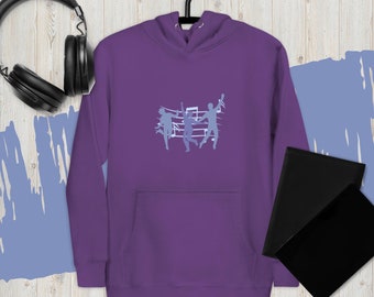 Purple Unisex Hoodie With Dance Design Novelty Gift Item