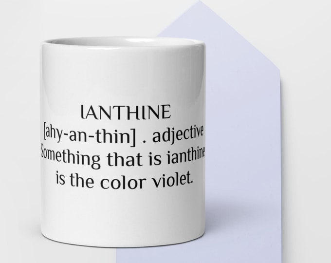 IANTHINE Difficult Word White Coffee Cup Novelty Gift Mug