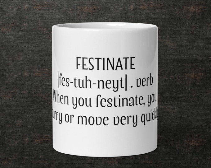 FESTINATE Difficult Word Coffee Cup Fun Mug Novelty Gift