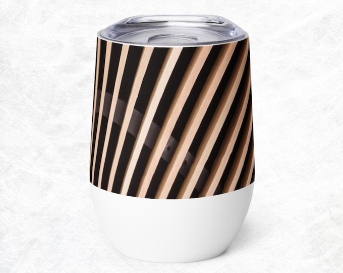 Striped Design Novelty Wine Tumbler Made To Order Gift