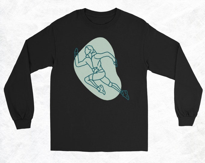 Men's Track Star Design Novelty Athletic Long Sleeve T-Shirt Gift For Him