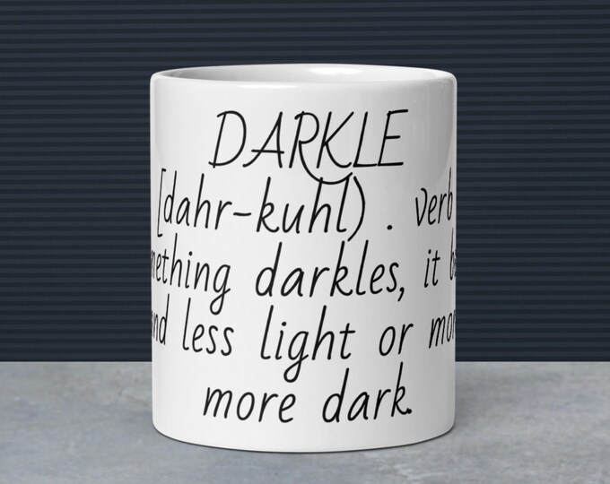 DARKLE White Difficult Words Coffee Cup Fun Mug Novelty Gift