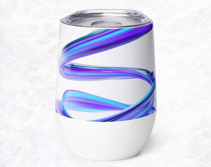 Blue White Swirl Design Novelty Tumbler Home Office Gift