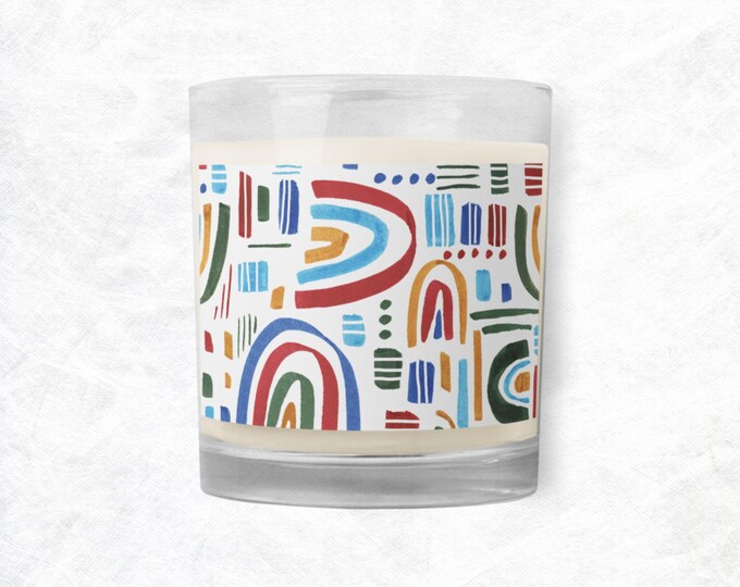 Art Deco Design Unscented Soy Wax Candle Novelty Gift Home Office Decor