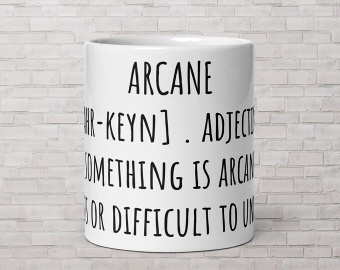ARCANE Difficult Word Coffee Cup Fun Mug Novelty Gift
