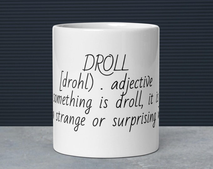 DROLL Difficult Word Coffee Cup Novelty Gift Mug