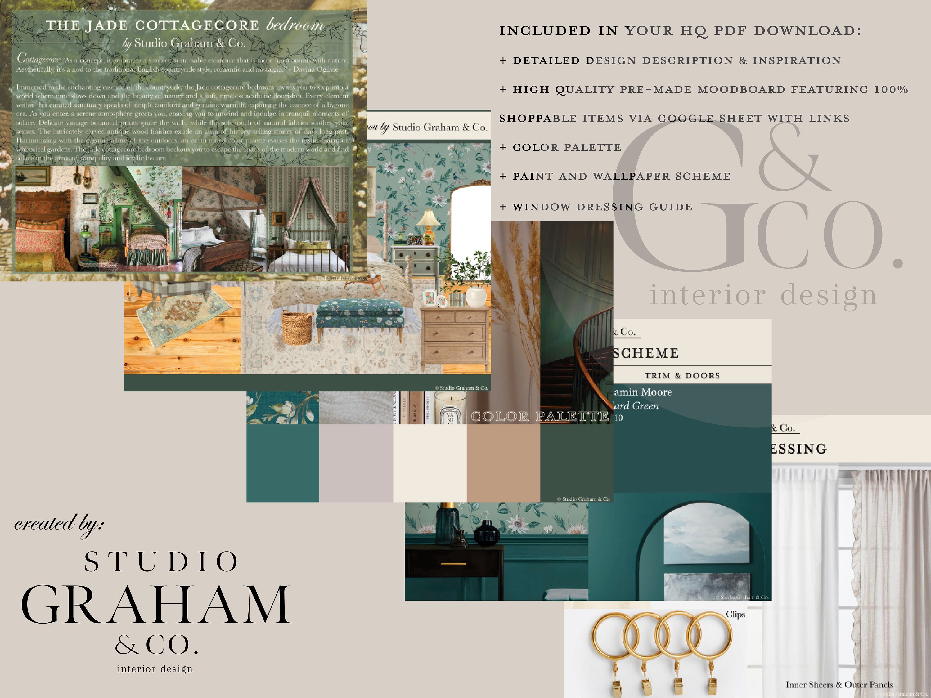 Luxe High-end Cottagecore Bedroom Mood Board | Product List ...