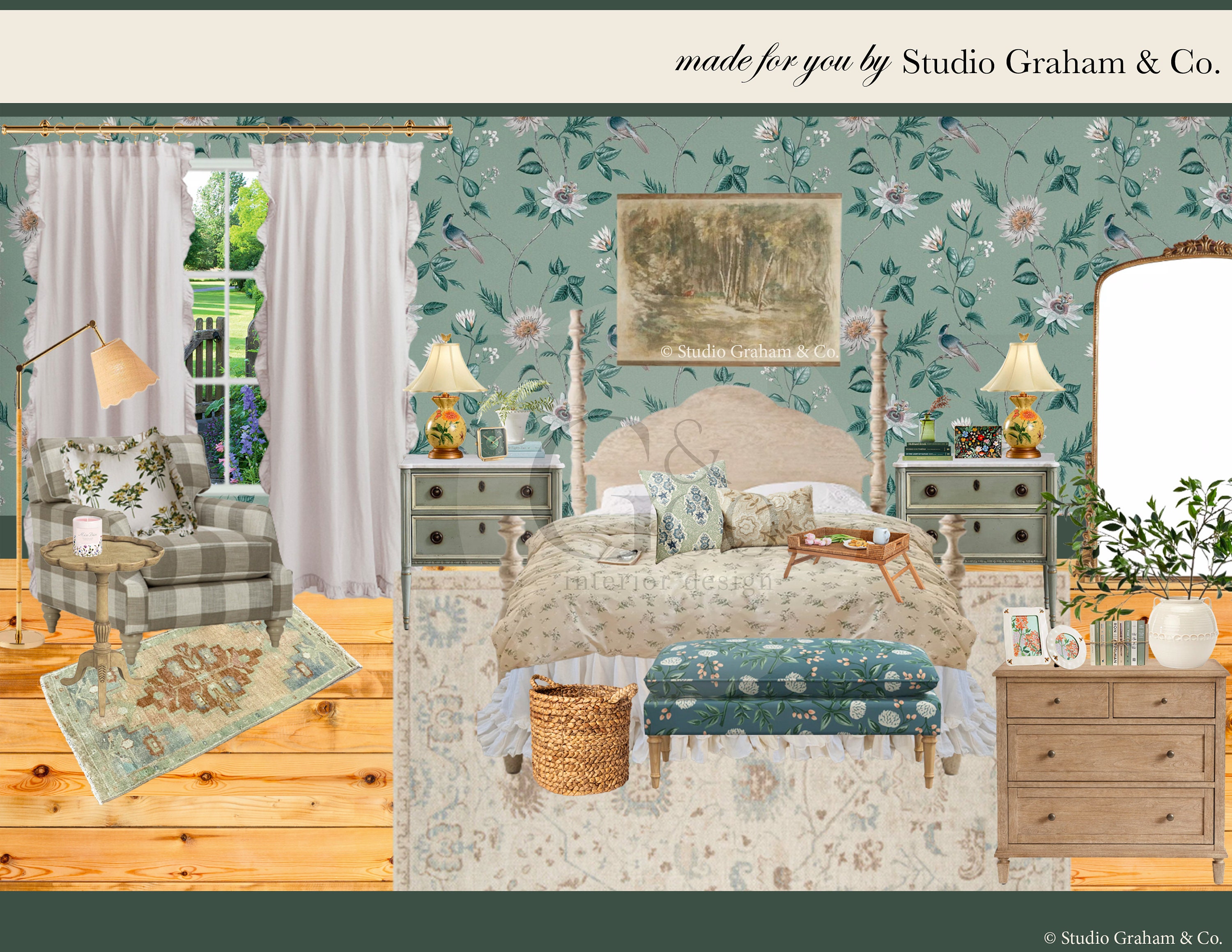 Luxe High-end Cottagecore Bedroom Mood Board | Product List ...