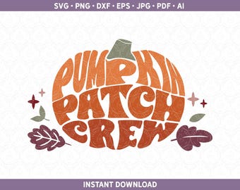 Pompoenpatch SVG | Sublimatie pompoenshirt | Schattige Halloween kinderen gesneden bestand silhouet / Cricut® Autumn Fall Kid PNG DXF eps jpg ai pdf htv
