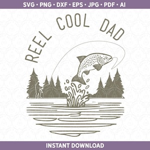 Papa visshirt SVG | Haspel Cool Dad PNG DXF | Nieuw vadercadeau | Zwangerschap Baby-onthulling | eps ai pdf jpg | Cricut® silhouet of sublimatie