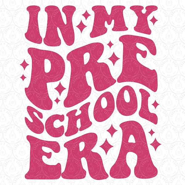 Preschool First Day SVG In My Preschool Era Shirt Design, Retro First Day of School Cut File For Cricut® & Silhouette dxf ai pdf eps jpg