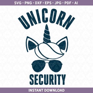 Einhorn Geburtstag Dad Guy Einhorn Sicherheit Shirt SVG DXF PNG Schnittdateien | Party htv Vinyl Lustiges niedliches Kind Cricut® & Silhouette ai pdf eps jpg