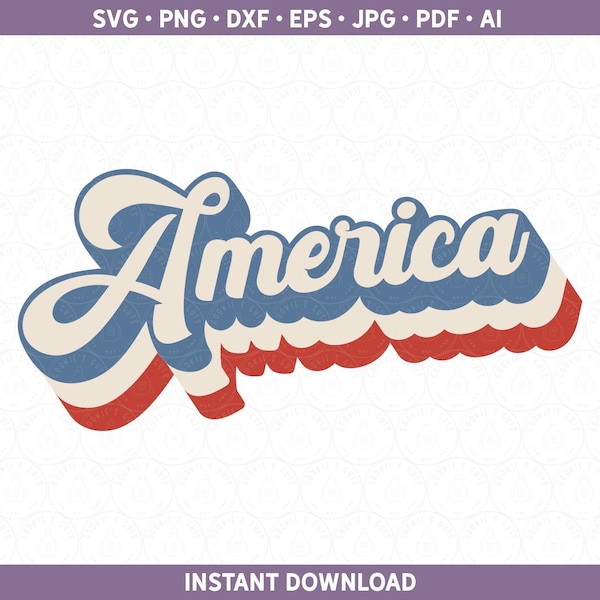 Retro America Patriotic SVG | Vintage Independence Day 4th of July Shirt Design Firework Cut File Cricut® Silhouette dxf svg ai pdf eps jpg