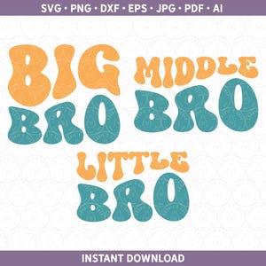 Brothers SVG DXF, Big Brother Little Brother Tshirt Design, Baby Announcement Shirt Cut Files Cricut® and Silhouette dxf svg ai pdf eps jpg