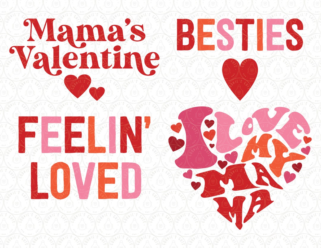 Mama Valentines SVG Bundle, Mommy and Me Valentine Shirts Svg, Baby ...
