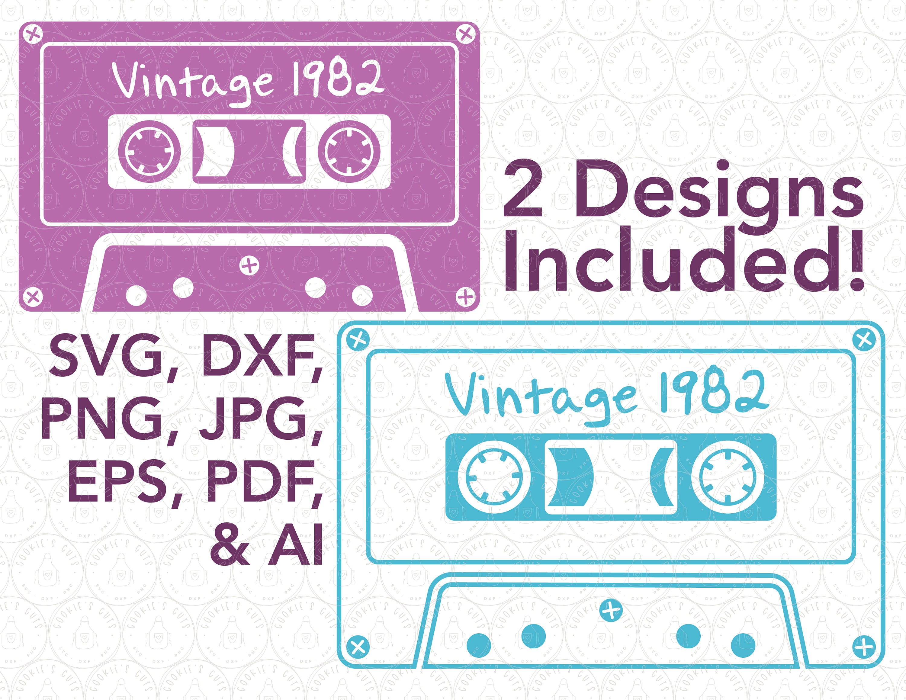 Vintage 1982 SVG DXF PNG Files, 1980s Birthday Shirt Svg, '82 Birth ...