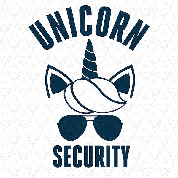 Unicorn Birthday Dad Guy Unicorn Security Shirt SVG DXF PNG Cut Files | Party htv Vinyl Funny Cute Kid Cricut® & Silhouette ai pdf eps jpg