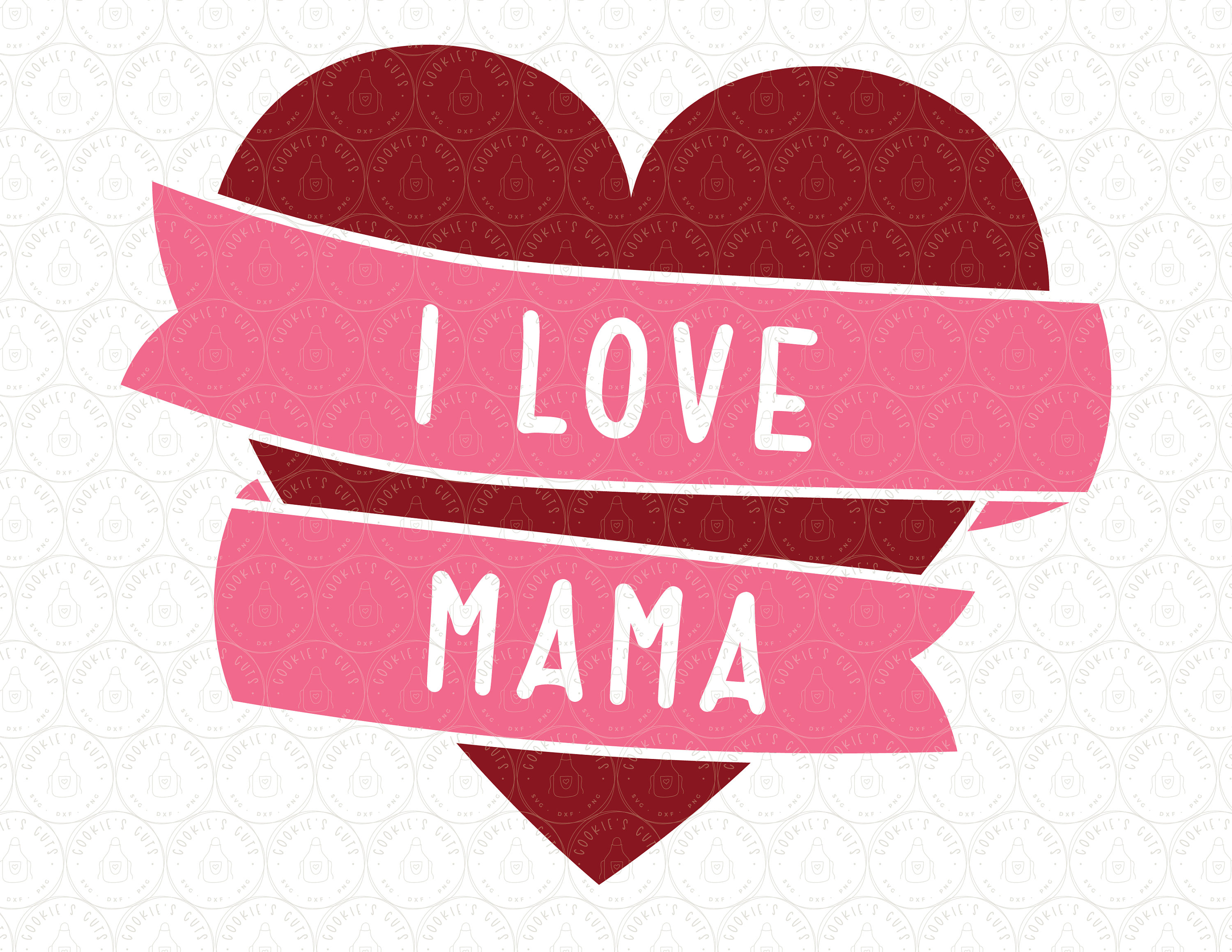 唯mama I Love Mama SVG Love Mama Sublimation Mother's Day Kids Tee Cute
