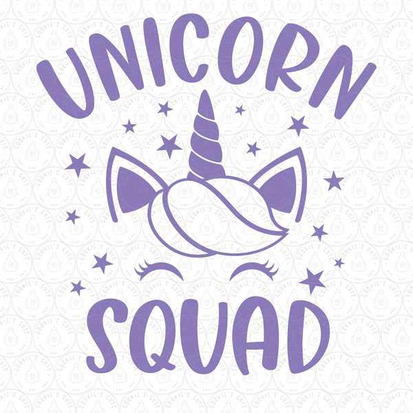 Unicorn Squad SVG Group Birthday Party Shirt DXF PNG | Bday Trip htv Vinyl File Family Cute Kid Cut File Cricut® & Silhouette ai pdf eps jpg