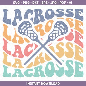 Camiseta de lacrosse retro SVG PNG DXF, regalo para hija, archivo de corte para Cricut®, silueta, equipo deportivo, sublimación, PDF, JPG