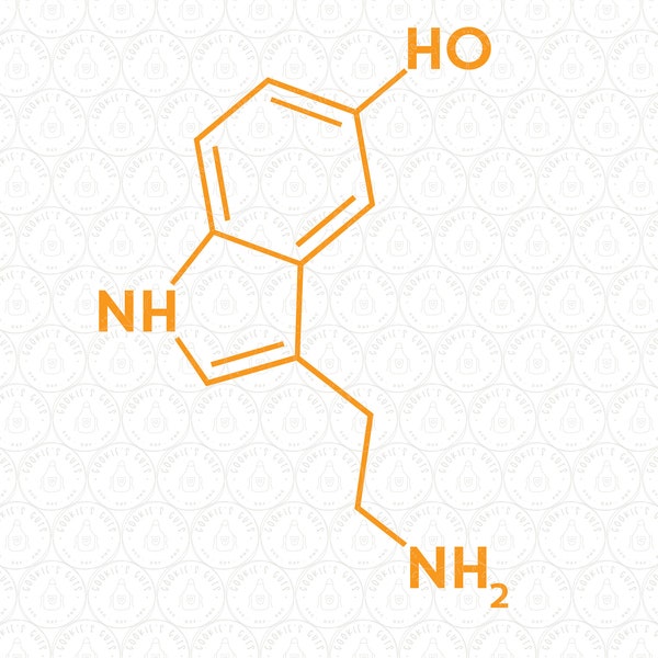 Serotonin Neurology SVG Psychology DXF Molecule Psychiatry Neuroscience Brain Chemistry for Cricut® / Silhouette Cut File ai pdf eps jpg png