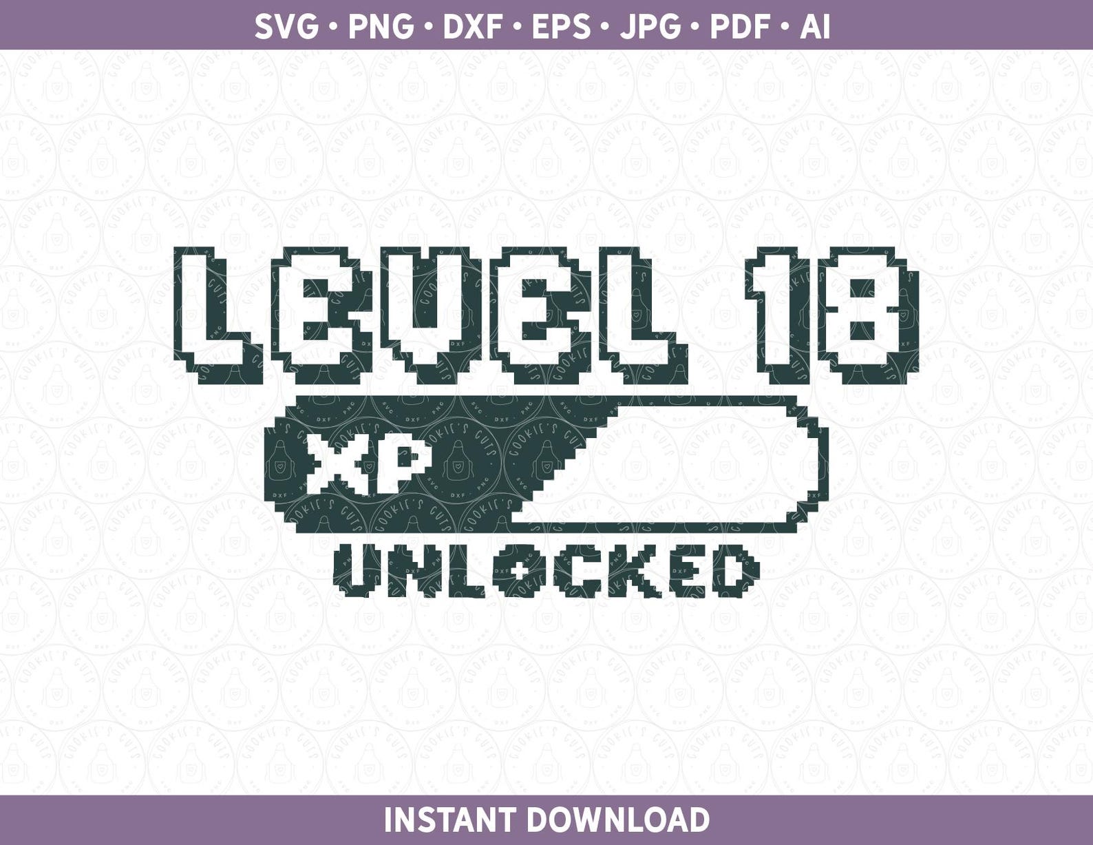 18th Birthday SVG PNG | Level 18 Unlocked DXF | Gamer Birthday Eighteen ...
