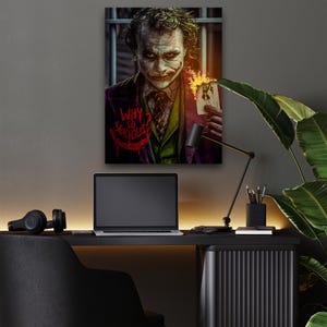 De Joker | Waarom zo serieus? | Motiverend | Kunstwerk | Muurkunst | Poster | Digitaal | Afdrukken | Direct downloaden | Hoge kwaliteit