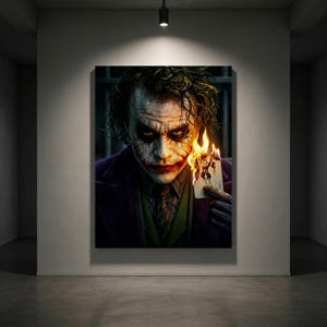 El Guasón - Arte mural de Batman / Obra cinematográfica / Póster, lienzo, impresión enmarcada / Decoración de habitación / Idea de regalo