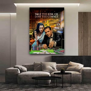 Take The Risk Or Lose The Chance | Tom Hardy | Poker |  Motivational | Art Work | Wall Art | Poster | Digital | Print | Instant Download