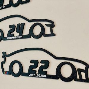 NASCAR Car Silhouette Wall Art | Customizable Name & Number | 3D Wall Decor