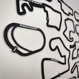 IndyCar Track Wall Art Set - 2026 Season Circuits - 3D Track Layout Decor - Multiple Finishes