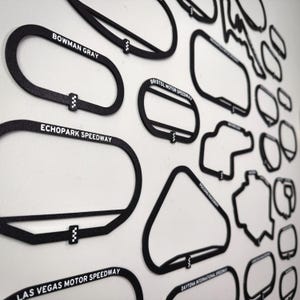 NASCAR Track Wall Art Set - 2026 Season Circuits - 3D Layout Decor - Multiple Finishes
