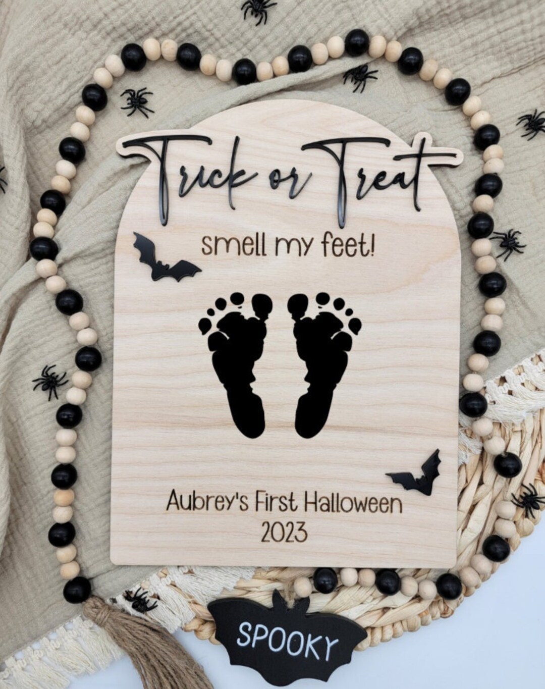 DIY Halloween Footprint Sign, Babys First Halloween, Halloween Kid