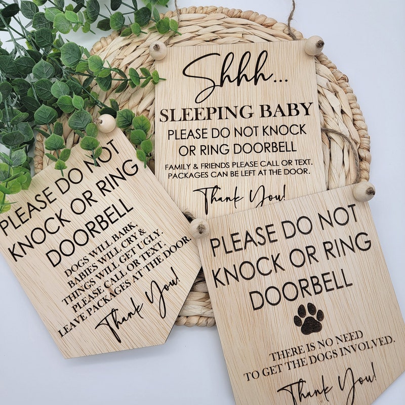Do Not Ring Doorbell - Etsy Do not ring doorbell sign