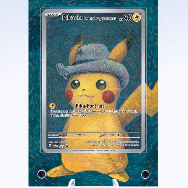 Pikachu with Grey Felt Hat | Van Gogh Case Promo | Art Guard (Ungraded)