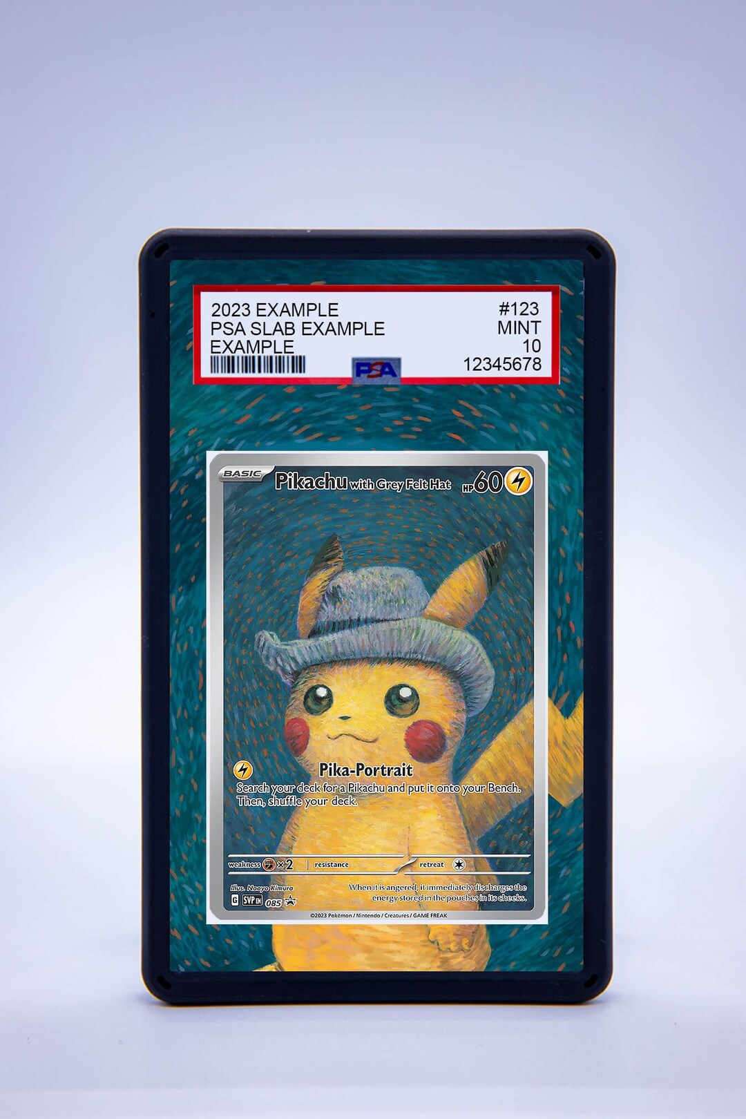【PSA 9】Pikachu with Grey Felt Hat PSA 9 Pokemon Pikachu Van Gogh Promo Card 2023 #085 GREY