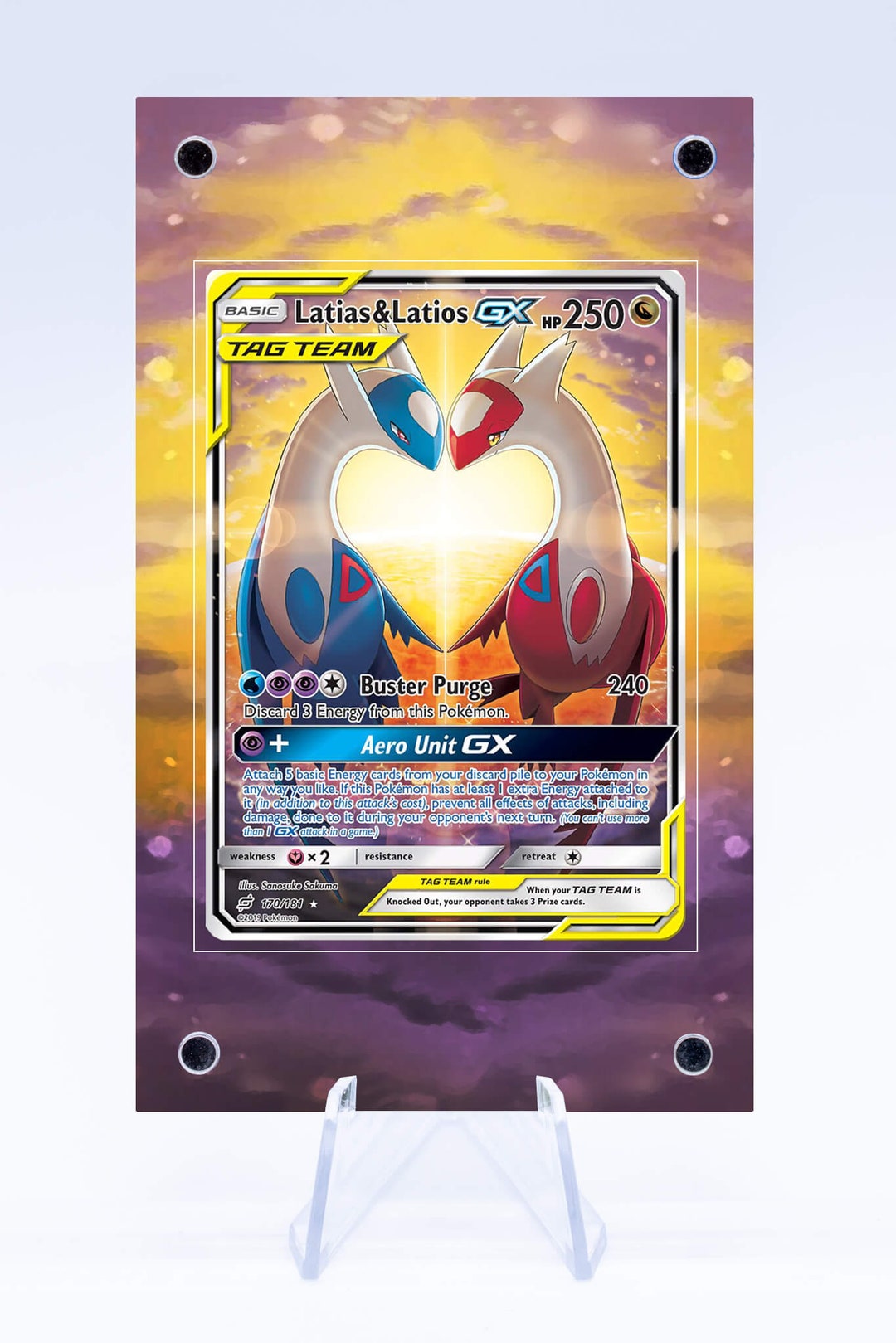 Latias and Latios GX Sun Moon Team up Art Guard ungraded Etsy