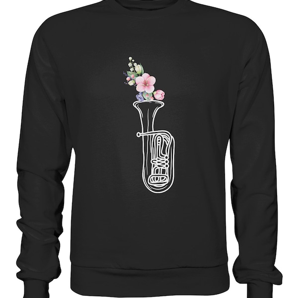 Sweatshirt Instrument mit Blume Blasmusik