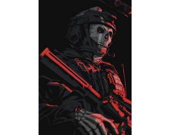 Call of Duty Ghosts Soldier Mask Face Poster