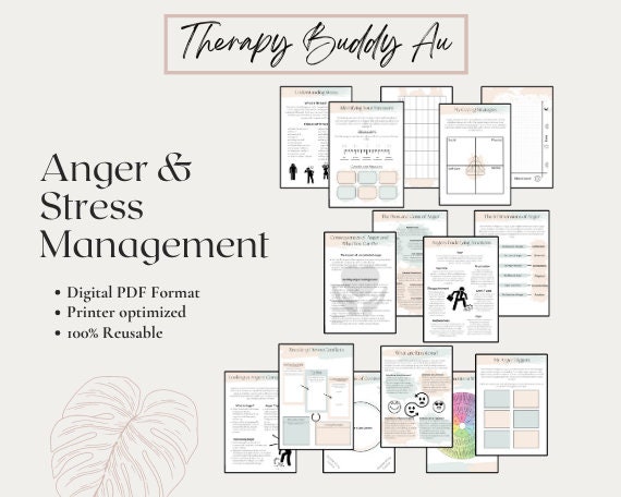 Anger Management CBT Workbook - Stress, Emotional Regulation, Relaxation Techniques, and Assertive Communication Worksheets