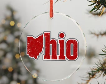 Ohio State Glass Ornament