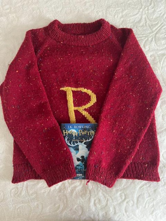 Maglione Weasley, maglione natalizio personalizzato lavorato a maglia Weasley, pullover Weasley, maglione da mago per lei e lui, regalo di Natale per