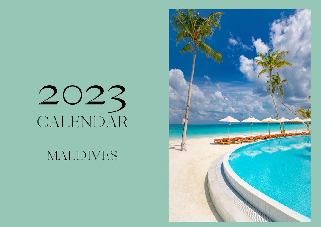 2023 Calendar Maldives Etsy